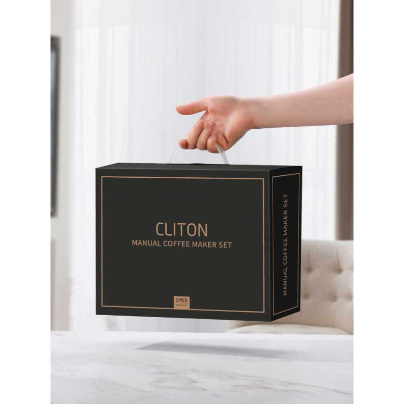 Kit de cafetera de lavado de mano molino de mano máquina de café instrumento de molienda manual entrada portátil combinación al aire libre conjunto completo de caja de regalo