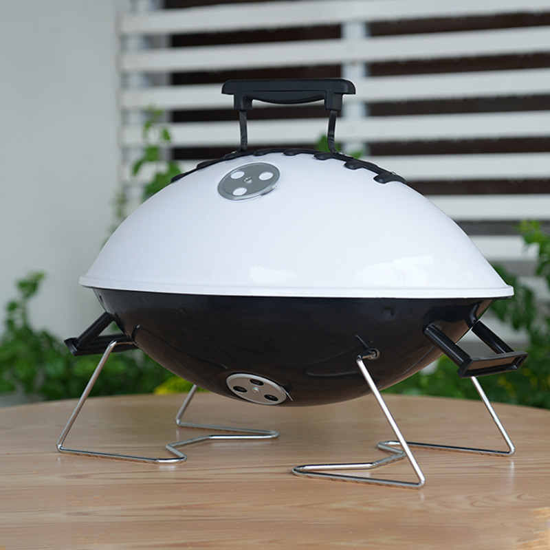 horno de barbacoa portátil transfronterizo en forma de oliva horno de carbón elíptico plegable al aire libre horno de bola desmontable horno pequeño