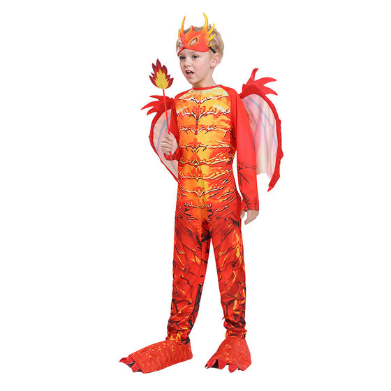 New Kids Halloween Dragon Costume Flame Dragon Knight cosplay Cosplay Dinosaur Show suit