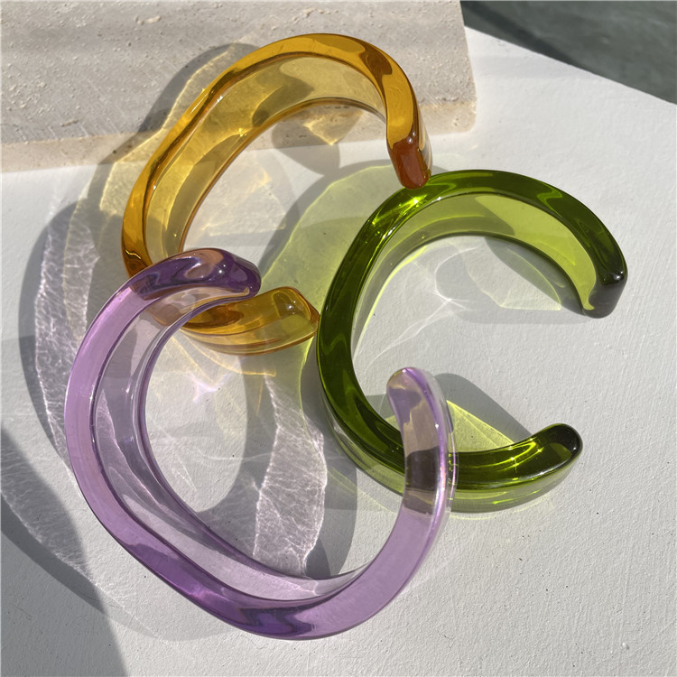 65g Weight Simple Style Solid Color Arylic Bangles Wholesale