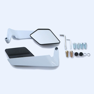 No. 9 Mavericks Battery – Motorcycle rearview mirror - white-black-mirror-shell-white-mirror