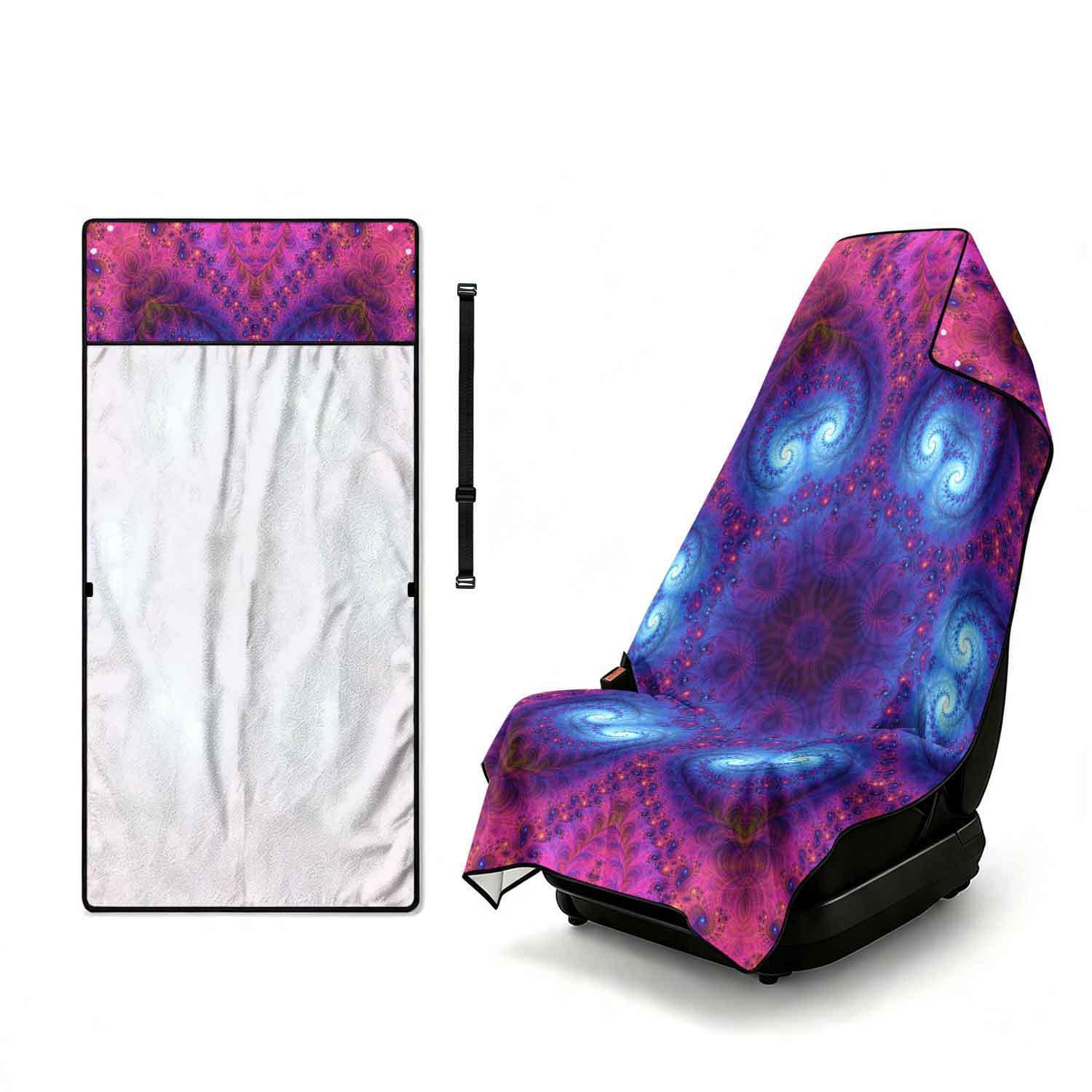 Geometric Bath Towel Car Seat Cover 2-in-1 Microfiber Outdoor Beach Car Dual-Use Universal Seat Cushion