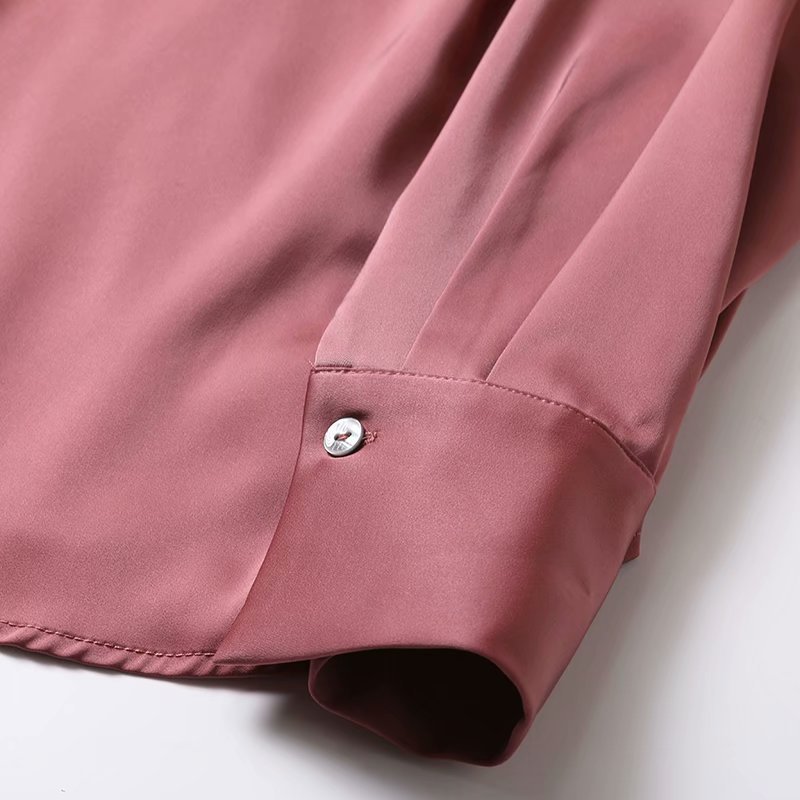 Suit Collar Satin Drape Shirt NSAM46204