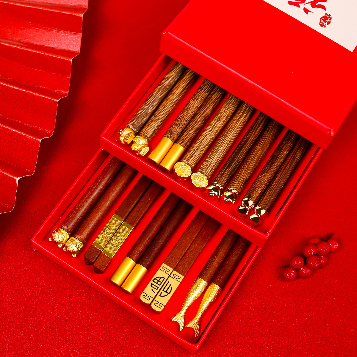 2025 nuevo estilo de madera de ala de pollo, palillos de comida, madera maciza para el hogar, una persona, palillos, caja de regalo, sin pintura, sin cera, antideslizante