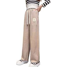 女童裤子2024新款春秋季中大童春秋款休闲阔腿裤潮流休闲直筒裤