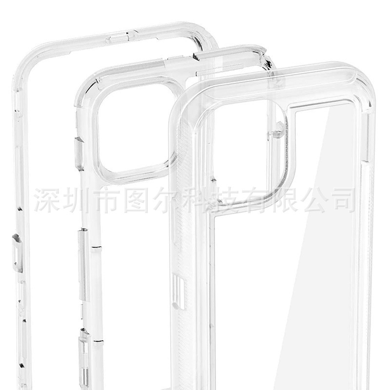 iPhone 17、16e、14、13、11、12、15 Pro Max対応、透明な3in1耐衝撃スマホケース|undefined