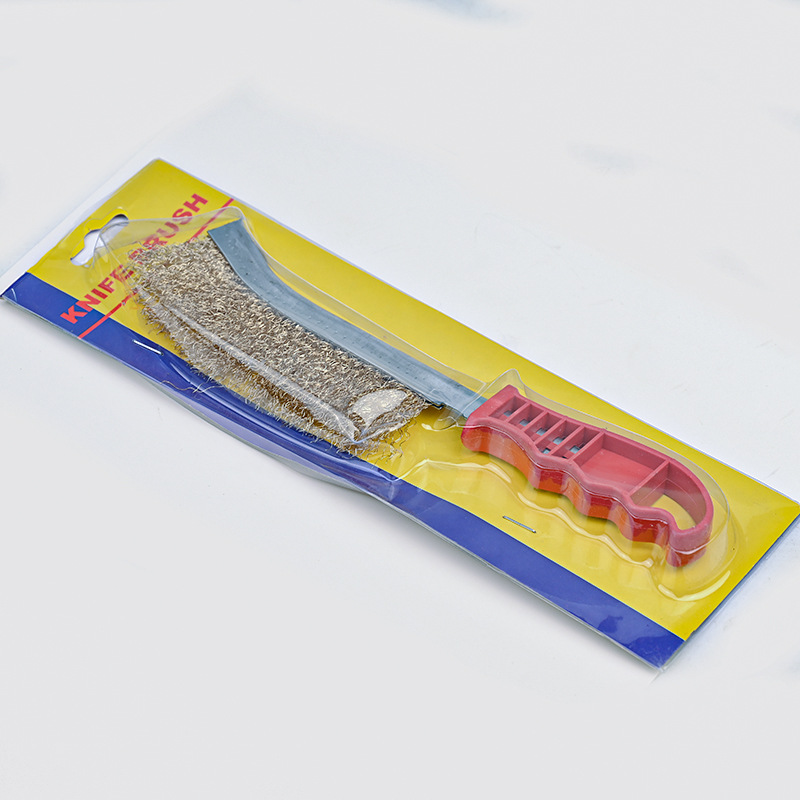 Cocina estufas desoxidable cepillo de alambre de acero limpio 3 en 1 tarjeta de latón alambre de acero herramientas de cepillo de nylon stock al por mayor