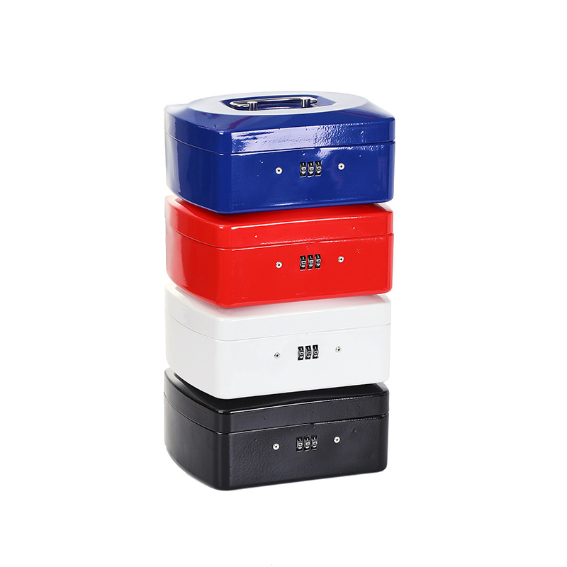 中号密码椭圆手提金属收银盒子收银箱储蓄罐保险箱收纳铁盒钱盒