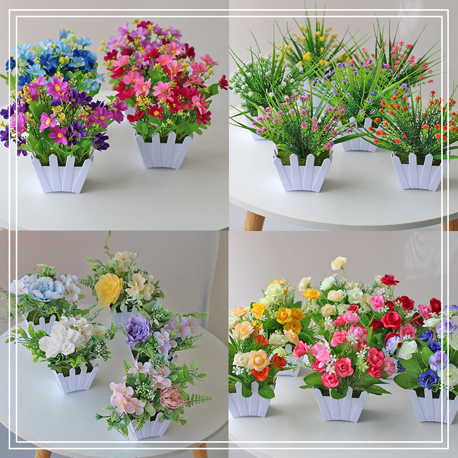 Planta artificial bonsai eucalipto Lysiana flor artificial planta verde Planta artificial decoración del hogar Fuente de la fábrica