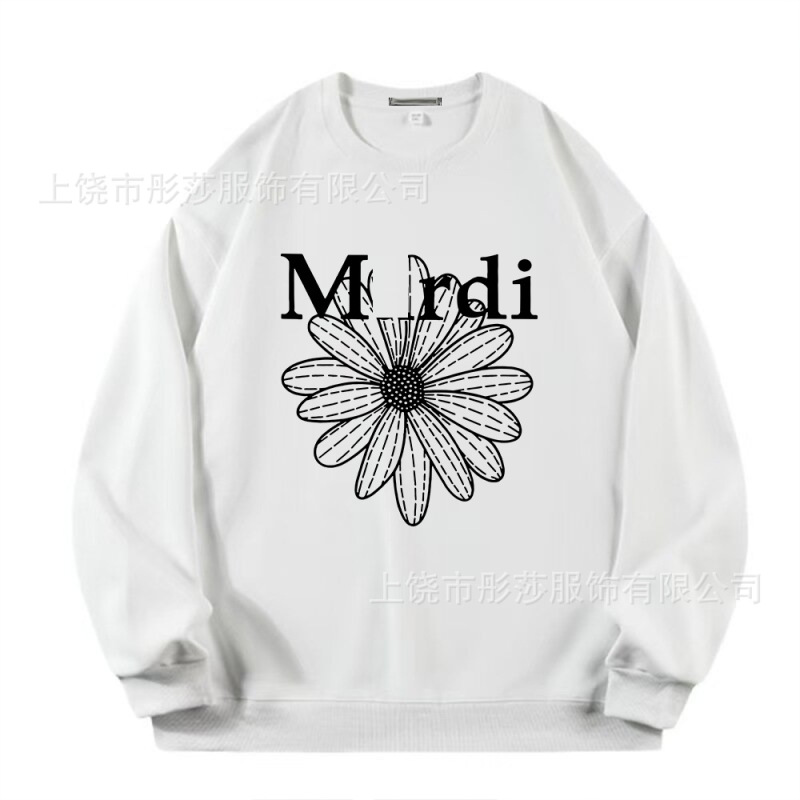 2025新款印花现货韩国潮牌Mardi卫衣女小雏菊圆领上衣一件代发|undefined