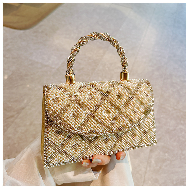 2025 nueva cadena de perlas transfronterizas bolsas de cena bolsas de mano bolsas de noche de moda de fiesta
