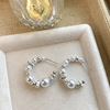 Retro fashionable universal advanced earrings from pearl, light luxury style, high-quality style, wholesale