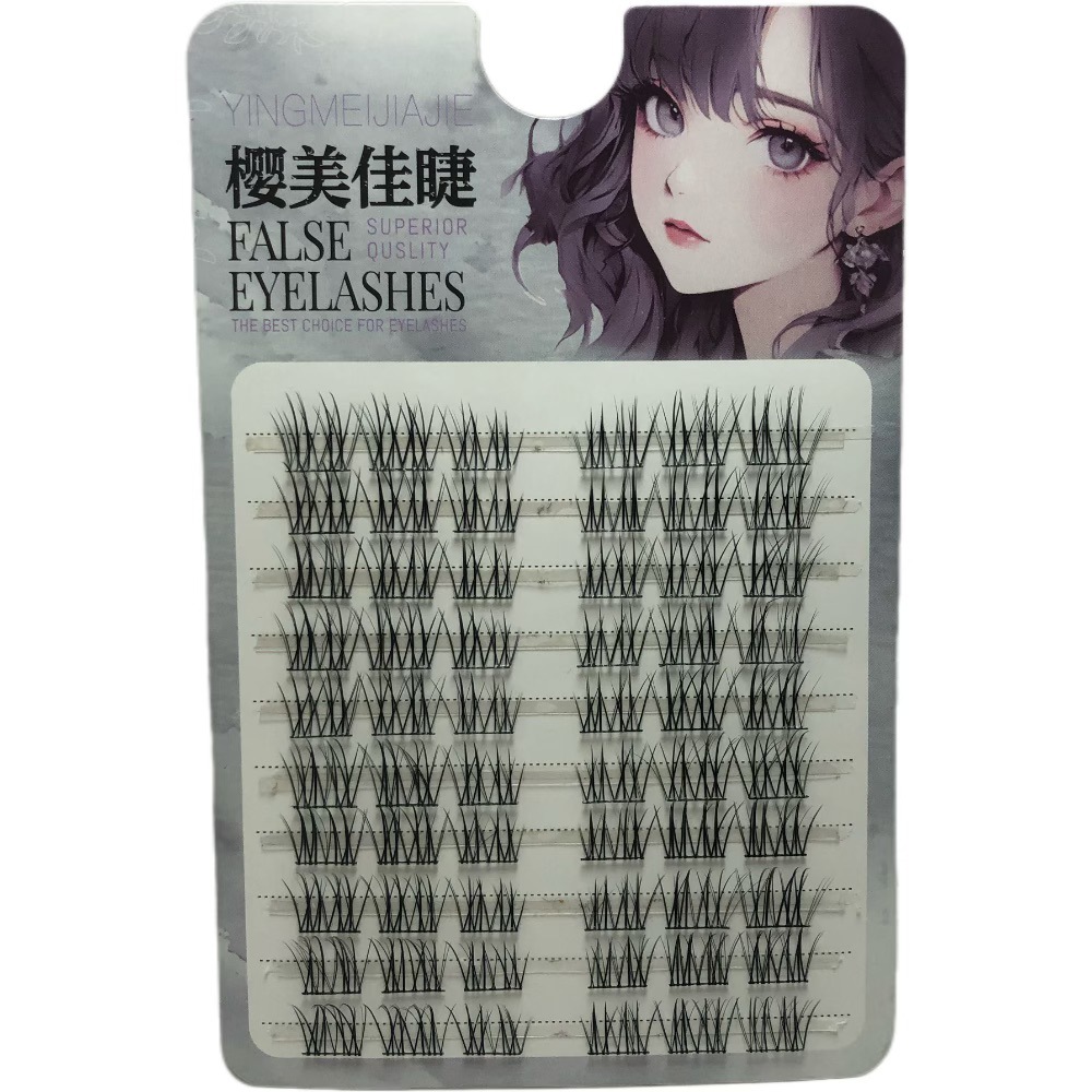 Las nuevas pestañas de menta de diez filas coreanas son esponjosas, gruesas y naturales, pestañas postizas de simulación perezosas segmentadas de un solo grupo para principiantes