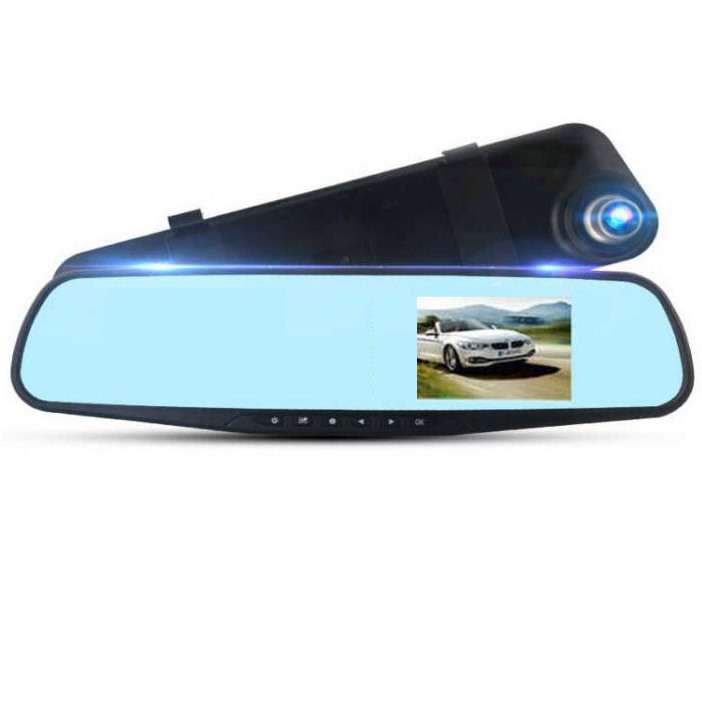 Cámara de coche retrovisor con grabadora 1080P, espejo HD, doble lente con visión trasera