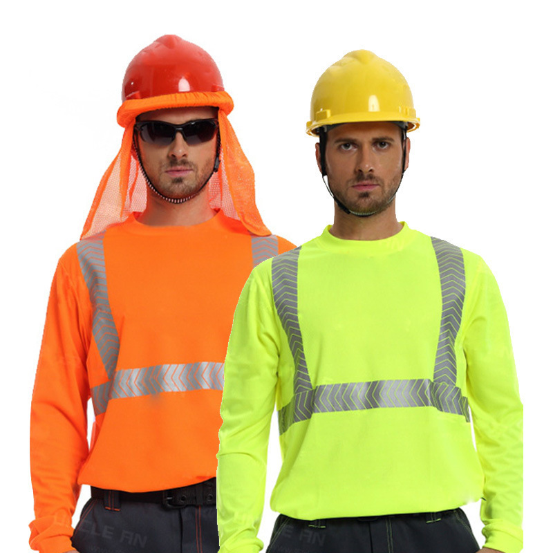 安大叔E804反光长袖T恤 交通建筑机场码头反光衣
