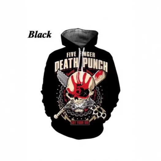 2025 Five-Fingered Heart Death Boxing Sweatshirt Men's Neutral Autumn and Winter 3D Printed Casual Sweatshirt Hip-Hop Rock Sweatshirt
