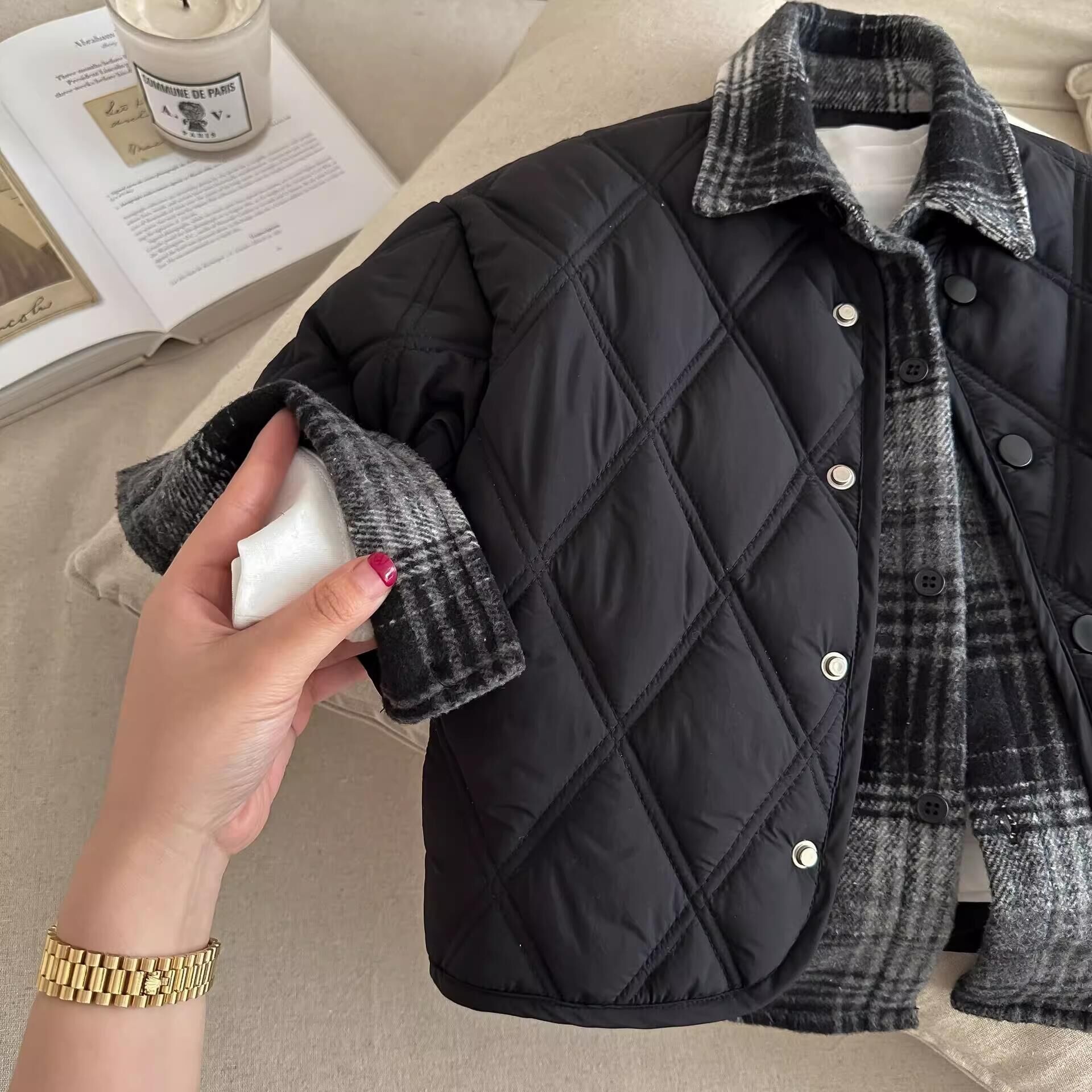 Chaqueta de algodón con efecto de dos piezas para niños, estilo invierno 2025, abrigo para niñas y niños, chaqueta de béisbol, abrigo de invierno para niños