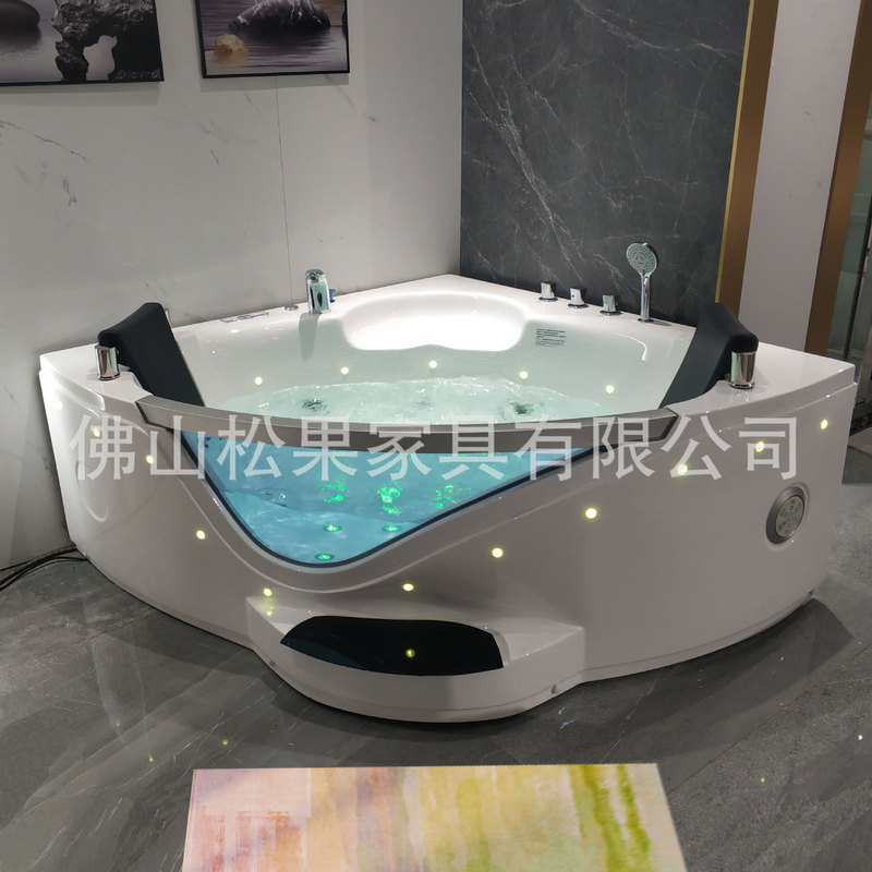 Factory Direct acrylic corner household double bathtub surfing massage constant temperature couple internet celebrity hotel bathtub