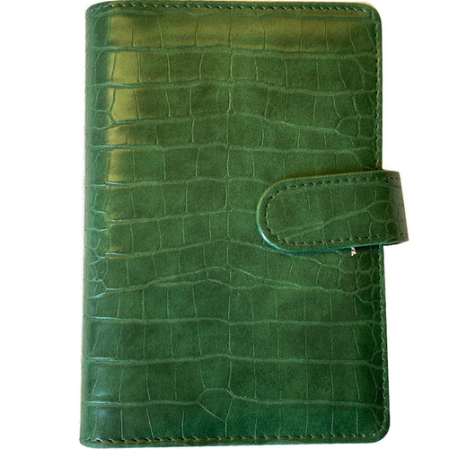 Crocodile textured leather binder Macaron notebook 6-hole hand ledger notepad business fashion office