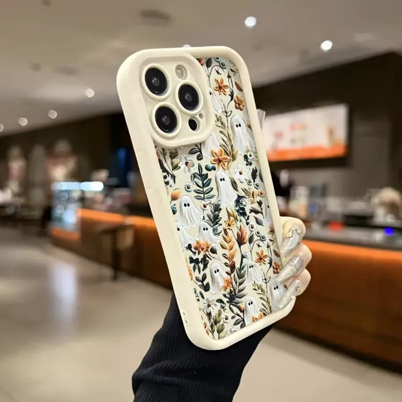 幽灵花朵潮流时尚适用苹果17/16/15pro手机壳14promax流行13/12|undefined