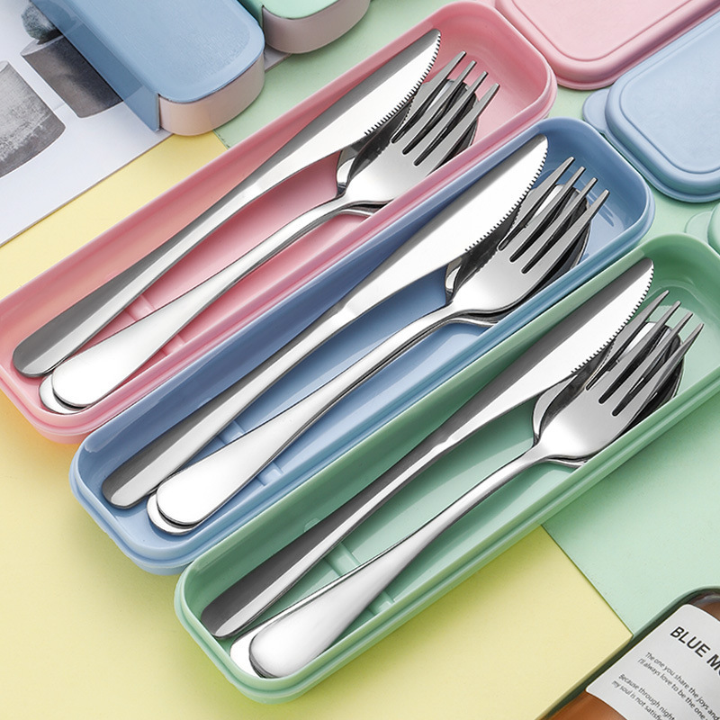 Stainless steel knife fork spoon chopsticks suit portable tableware outdoor travel company simple tableware gift cross-border supply Stainless steel knife fork spoon chopsticks suit portable tableware outdoor travel company simple tableware gift cross-border supply