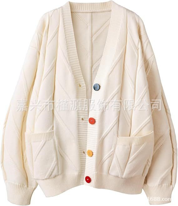 Moda estilo perezoso bordado suéter mujer otoño e invierno 2025 nuevo diseño de letras sentido suéter suelto chaqueta marea