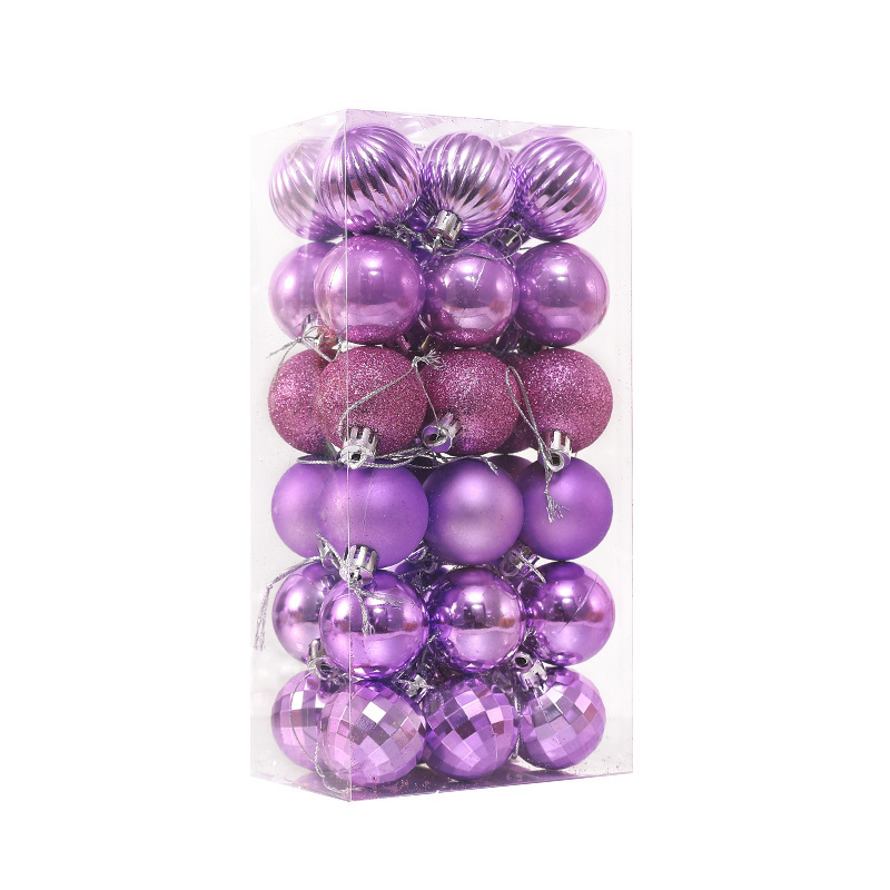 Bolas galvanizadas de plástico 4cm36pcs mini colgante de Navidad artículos navideños coloridos bolas de decoración accesorios de día de San Valentín
