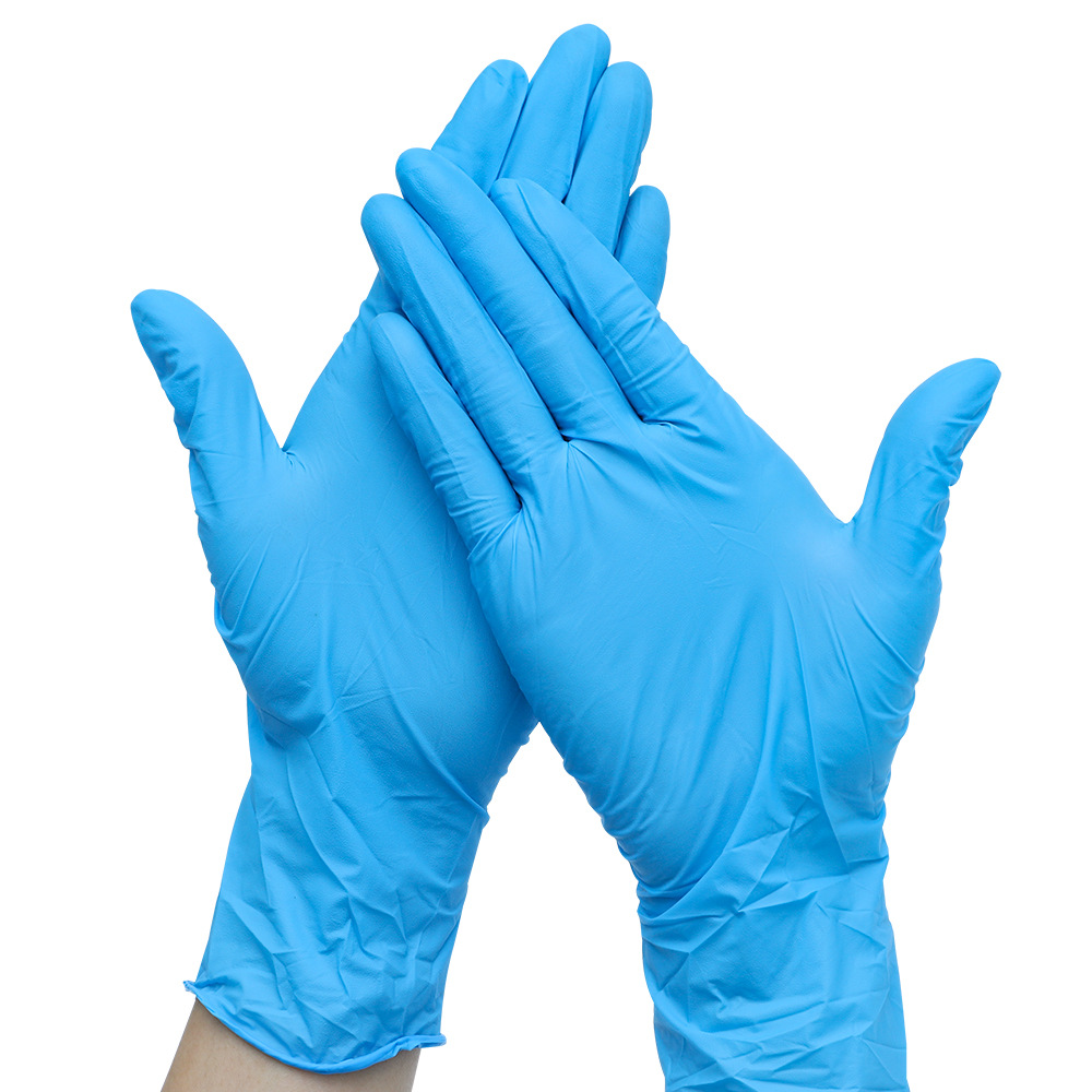 두꺼운 S * 블루 니트릴 보호 장갑