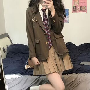 Japanese Genuine jk Uniform College Style School Supply Suit Full Set Autumn and Winter Black Suit Student Jacket Female