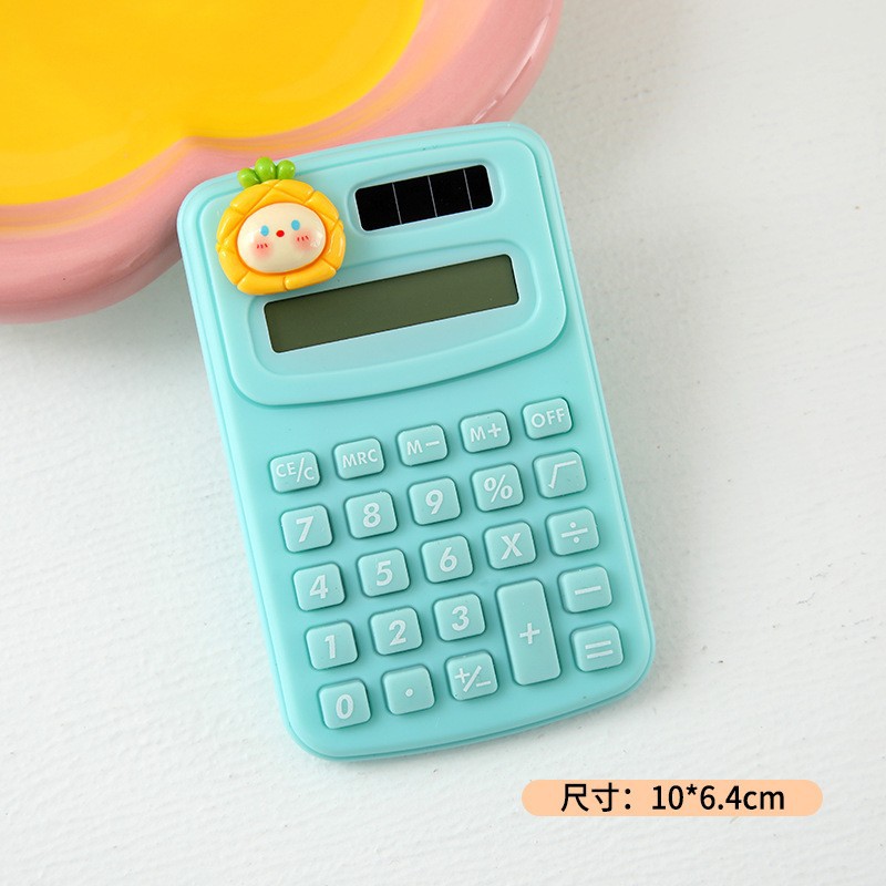 Calculadora mini de dibujos animados, diseño creativo para estudiantes