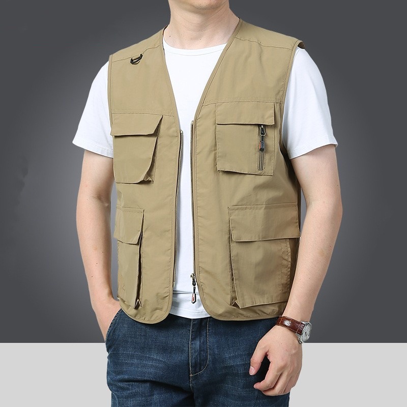 Casual summer thin breathable men's travel tactics vest