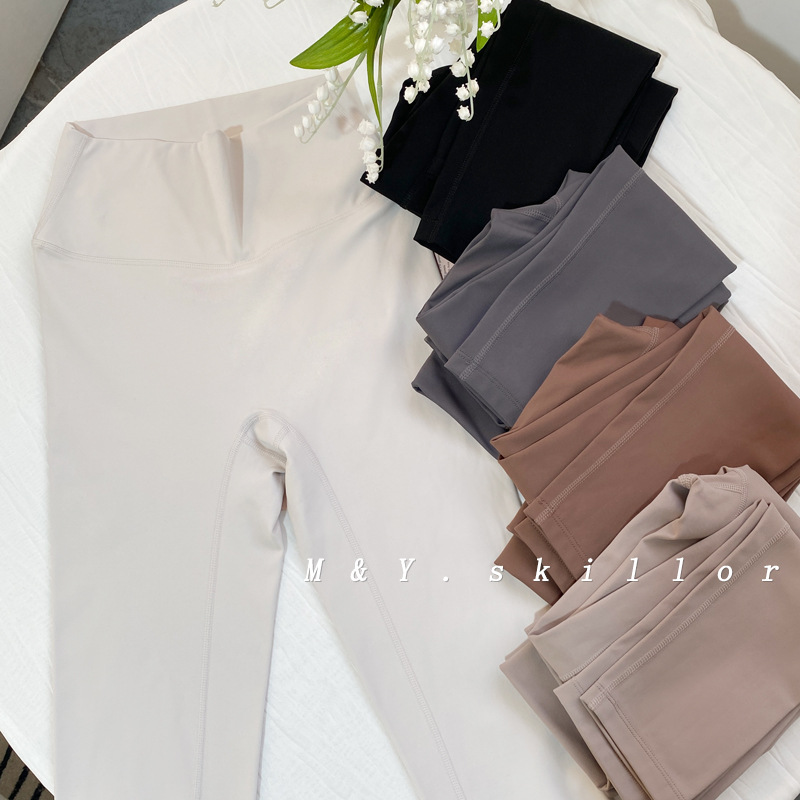 Lulu mismo nude cintura alta pantalones de yoga de lana Otoño e Invierno de las mujeres no incómodo área medias deportivas correr pantalones de fitness