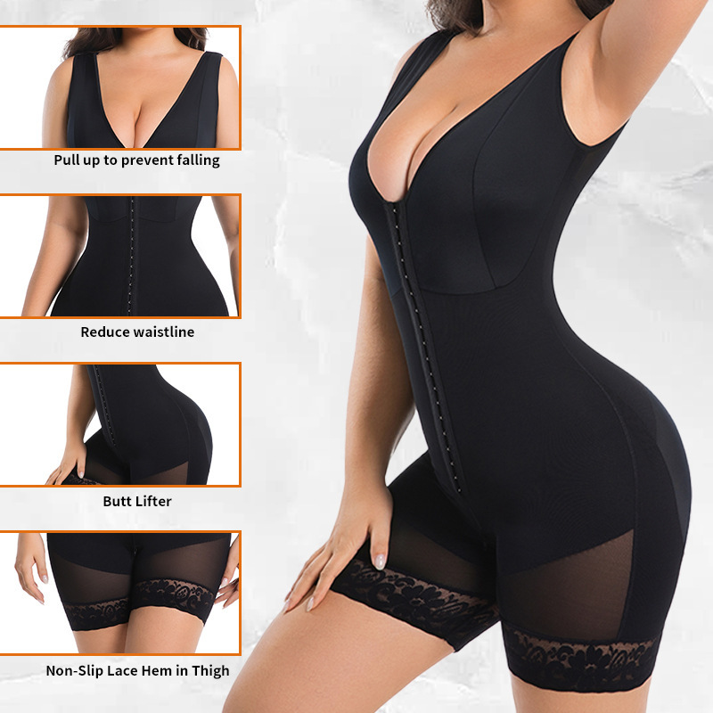 European and American Large Size One-Piece Shapewear Push-Up Body Intimates Cross-Border Tummy Control Butt Lift Pants Wide Shoulder Straps Waist Corset