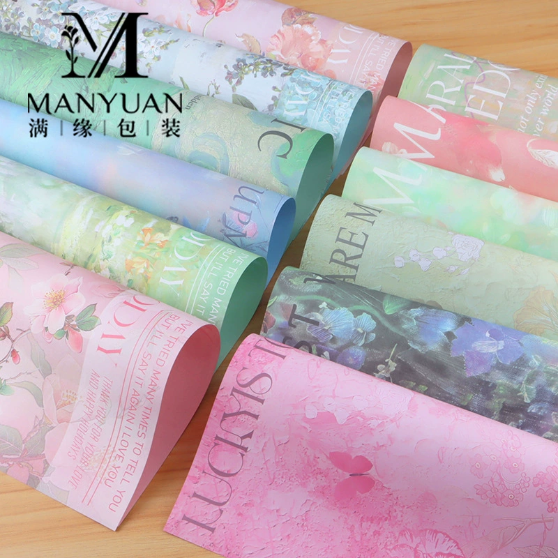 Сицилийская упаковочная бумага для цветов, материал для упаковки подарков и букетов, бумага крафт с атмосферой масляной живописи Ximeng Garden