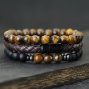 Men's set, agate bracelet natural stone, European style, 8mm