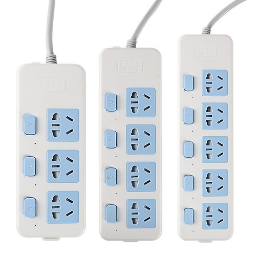 3/4/5 independent multi-hole switch panel socket with wire power strip pure copper wire high power computer strip