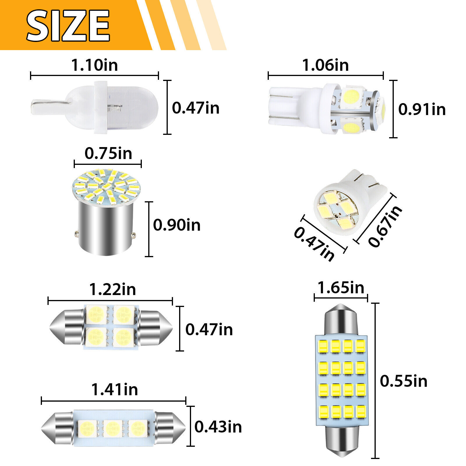 42PCS T10 lámpara de ancho de automóvil LED conjunto de lámpara de lectura de doble punta lámpara de matrícula interior lámpara de puerta