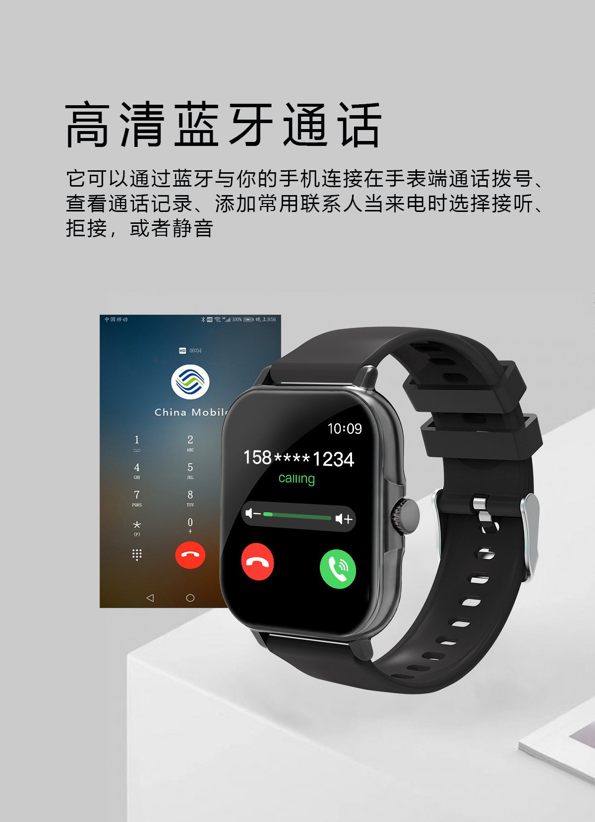 The new CT3 Bluetooth call AI voice assistant NFC access control 1.7-inch GT3050 smartwatch ring Application Scenario