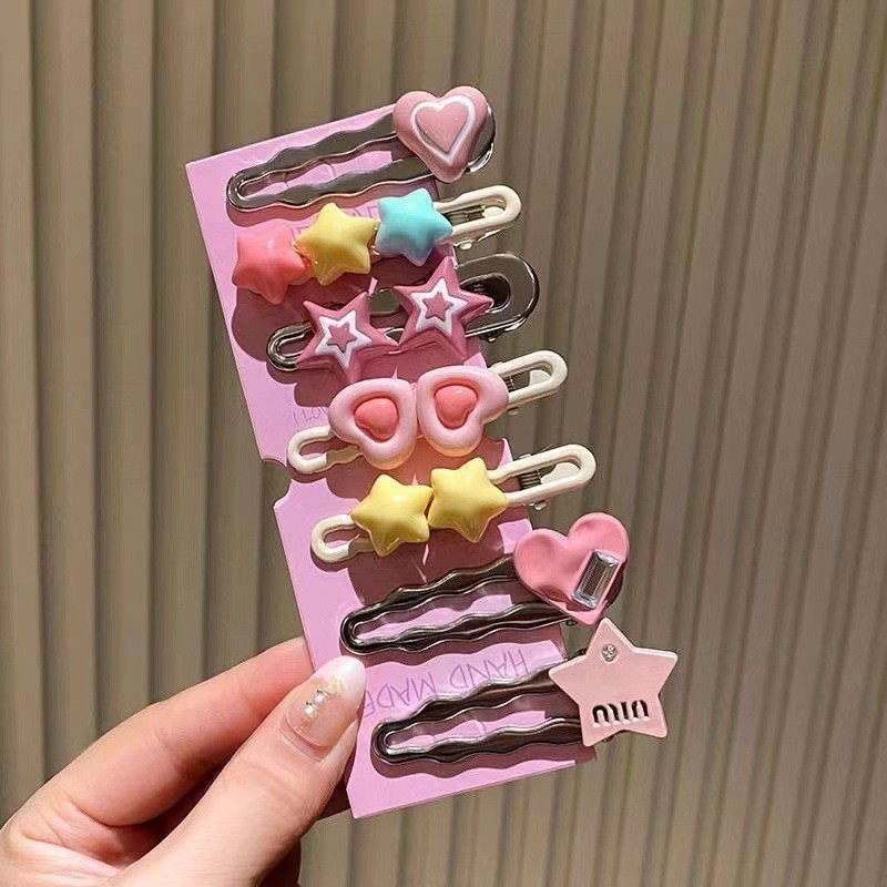 Insドーパミン女の子髪饰り〜ヘアクリップセット7点セット甘くてクールなギャルのヘアクリップ冷たい风カモ口クリップ|undefined