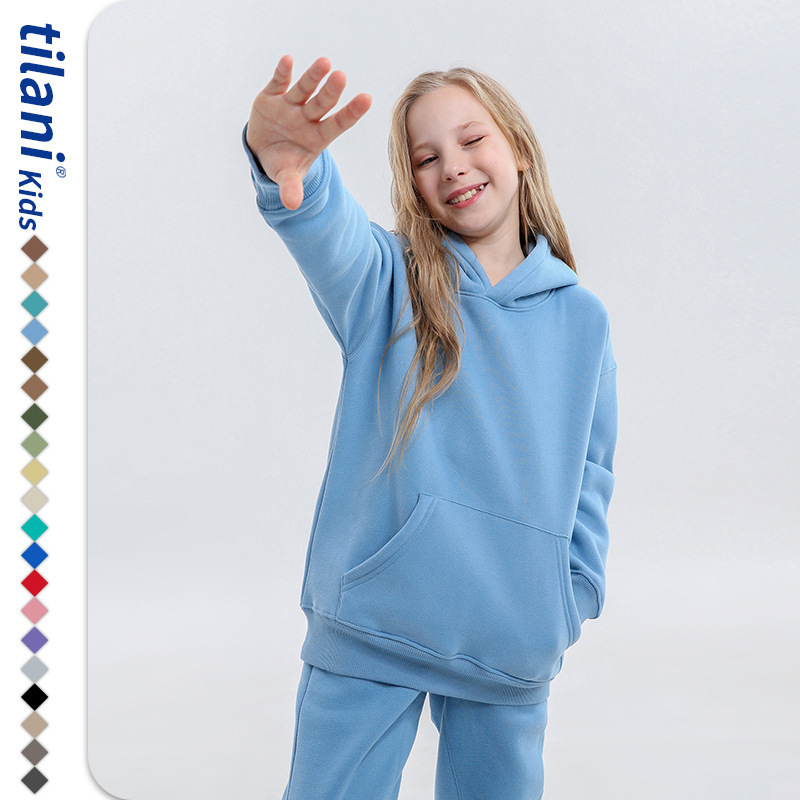子供服ヨーロッパとアメリカのトレンディなブランド無地子供フード付きスウェットシャツ中大男の子と女の子子供服卸売|undefined