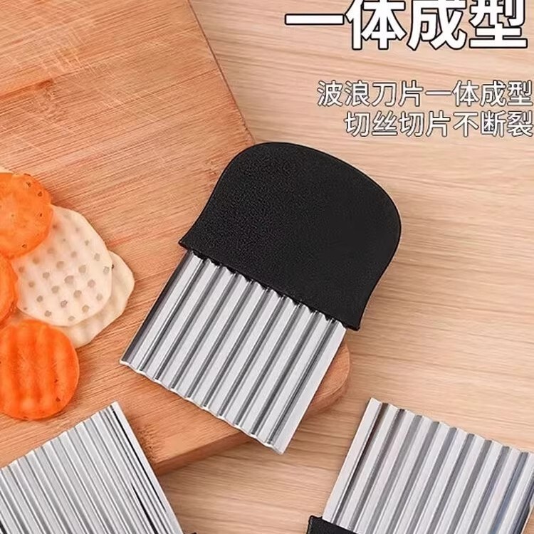 不锈钢波纹刀狼牙土豆切刀土豆波浪刀厨房家用切菜花式切条器新款|undefined