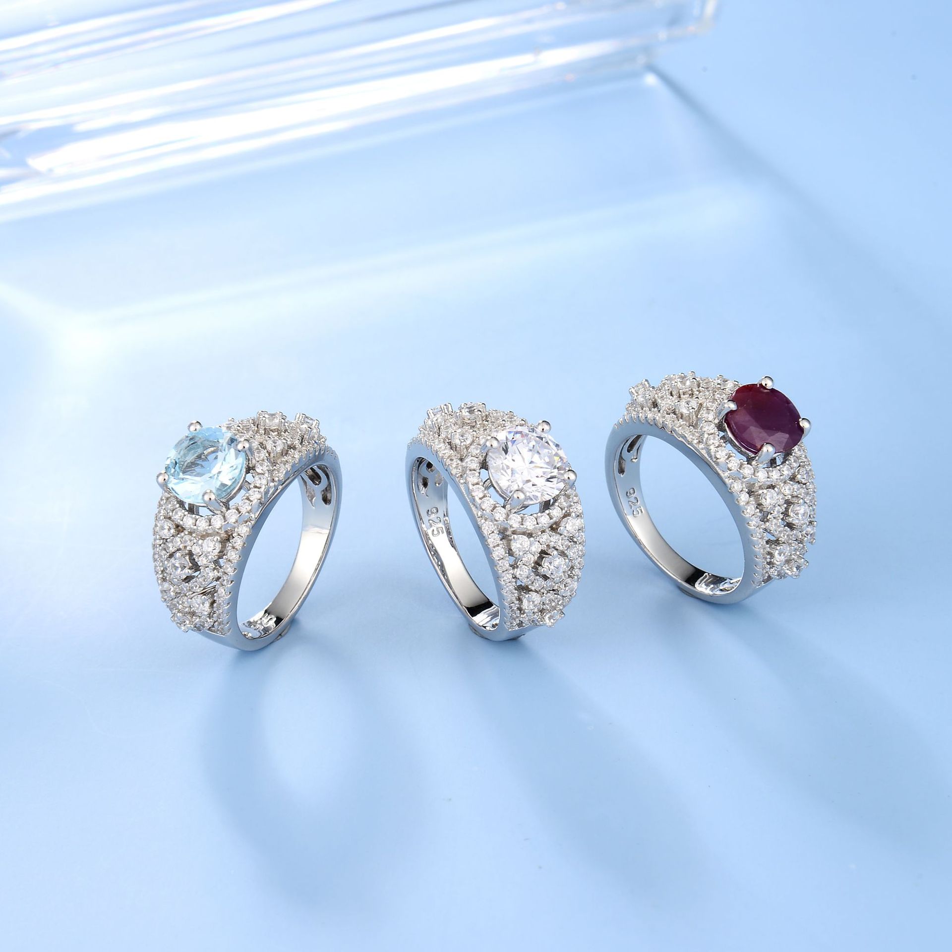 Organic ruby ring with stone with zircon for men and women