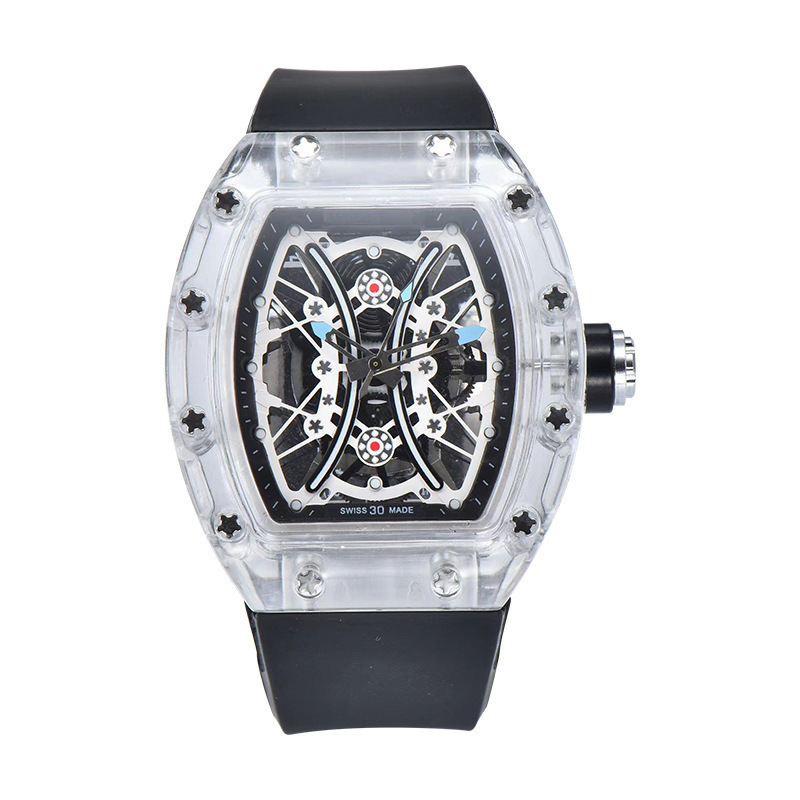 Factory supply in stock personality through the bottom sports retro gear quartz fashion watch