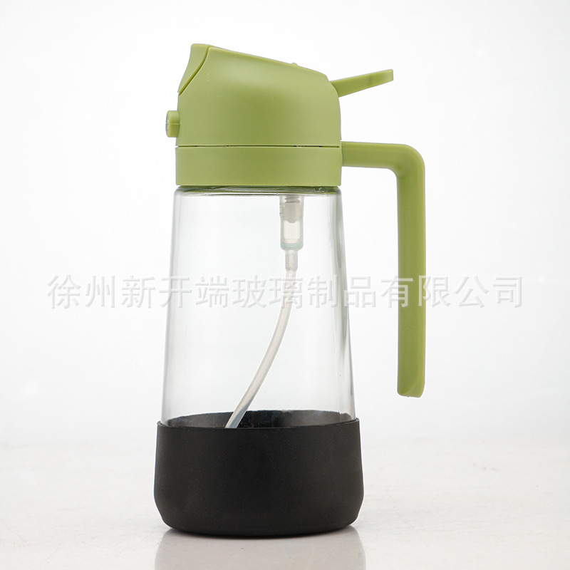 Botella de control de aceite de pulverización de gran capacidad de pulverización de botella de condimento de salsa de soja integrada para prensar automáticamente la olla de vidrio 2 en 1 image 12