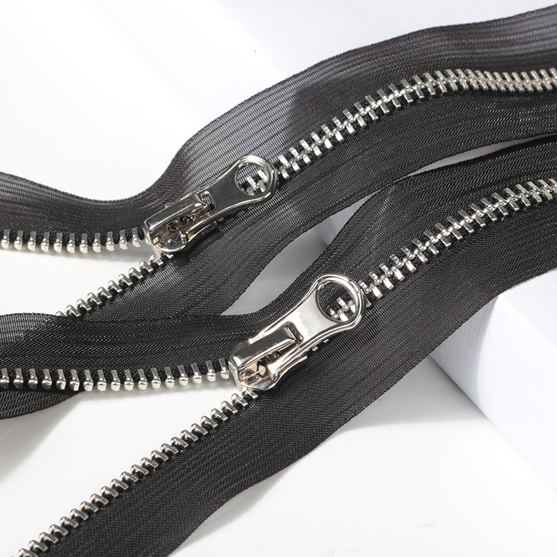 5号金属网纱边拉链y牙闭尾白金20cm拉锁 服装箱包口袋拉链条批发