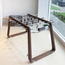 透明钢化玻璃实木桌上足球桌别墅大平层高端足球台标准型足球机