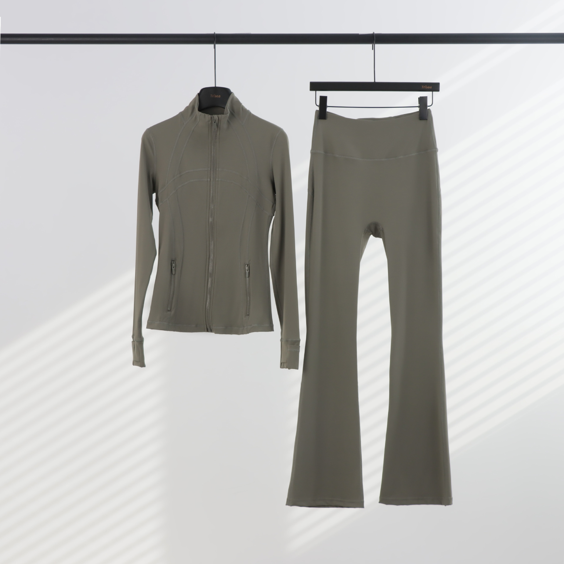 LULU chaqueta de cuello de喇叭 con cremallera, chaqueta de cuerpo, chaqueta de yoga elástica, mujer