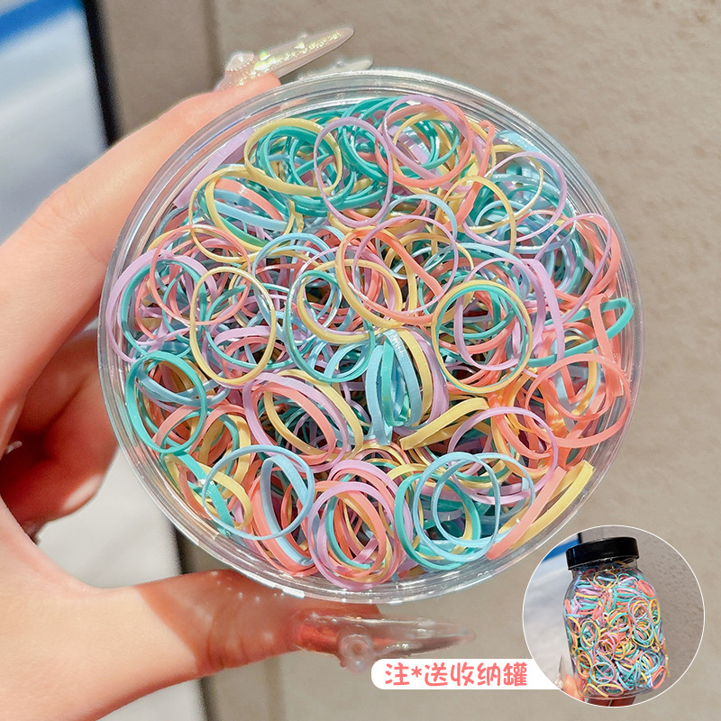 Niños desechables de alta elasticidad correa de goma negra para mujeres, cabello para niñas, anillo de cabello grueso para bebés, no lastimar el cabello elástico image 14