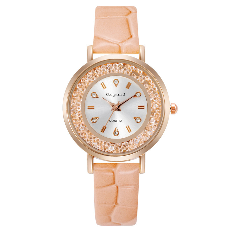 Comercio exterior reloj de moda señoras estudiantes versión coreana de diamantes Moda moda casual cuarzo mujer Mesa vibrato rojo