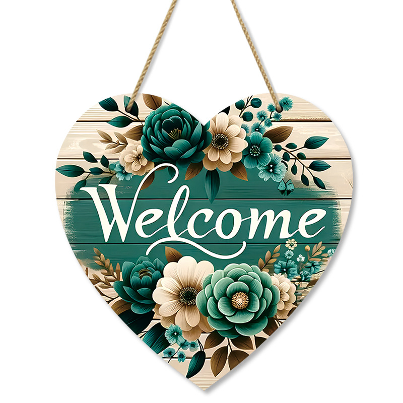 Nuevo estilo transfronterizo en forma de corazón marca de bienvenida de primavera logotipo de granja de campo americano decoración de jardín de primavera lista de acrílico